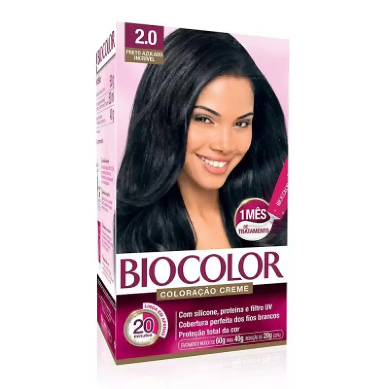 TINTA DE CABELO BIOCOLOR MINI COR: 2.0 PRETO AZULADO INCRíVEL