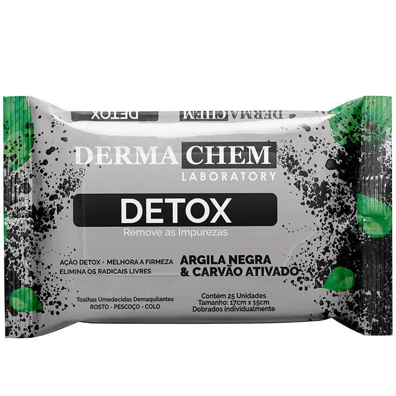 LENçOS DEMAQUILANTES DETOX COM ARGILA NEGRA
