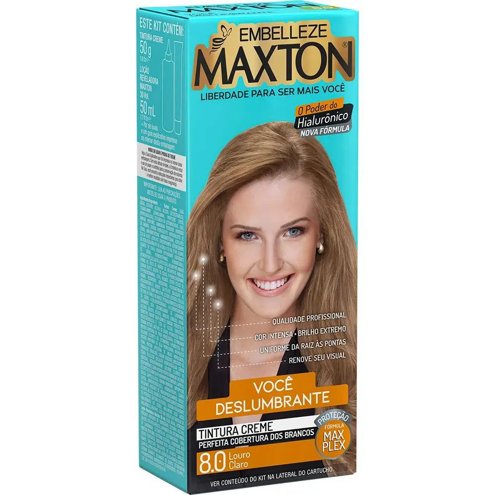 TINTURA MAXTON COR:8.0 LOURO CLARO