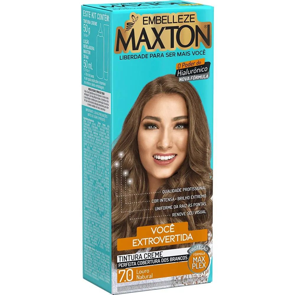 TINTURA MAXTON COR:7.0 LOURO NATURAL