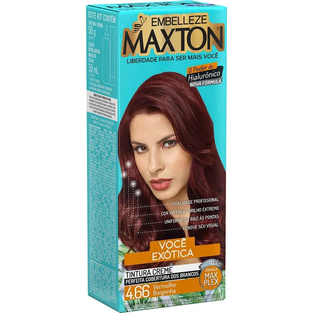 TINTURA MAXTON COR:4.66 VERMELHO BORGONHA