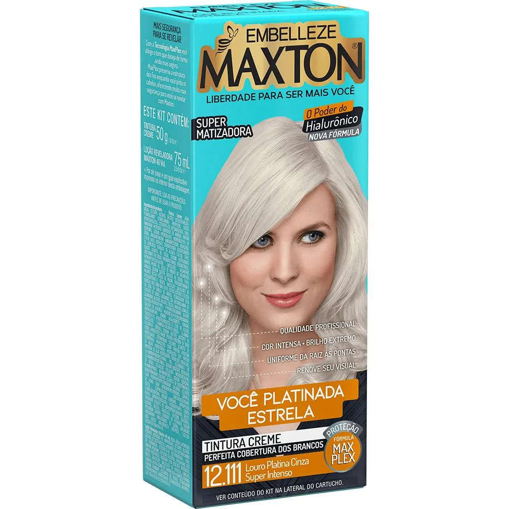 TINTURA MAXTON COR:12.111 LOURA PLAT. + CINZA