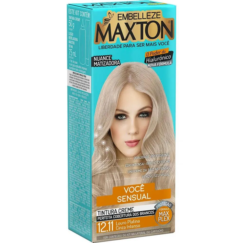 TINTURA MAXTON COR:12.11 LOURO PLATINA CINZA