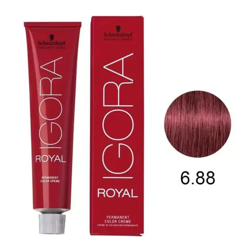 COLORAçãO SCHWARZKOPF IGORA ROYAL 60ML COR:6-88 LOURO ESCURO VERM. EXTRA