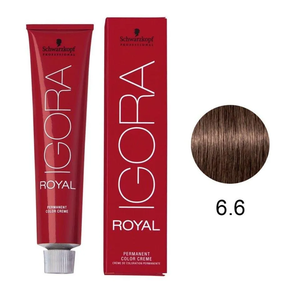 COLORAçãO SCHWARZKOPF IGORA ROYAL 60ML COR:6-6 LOURO ESCURO MARROM