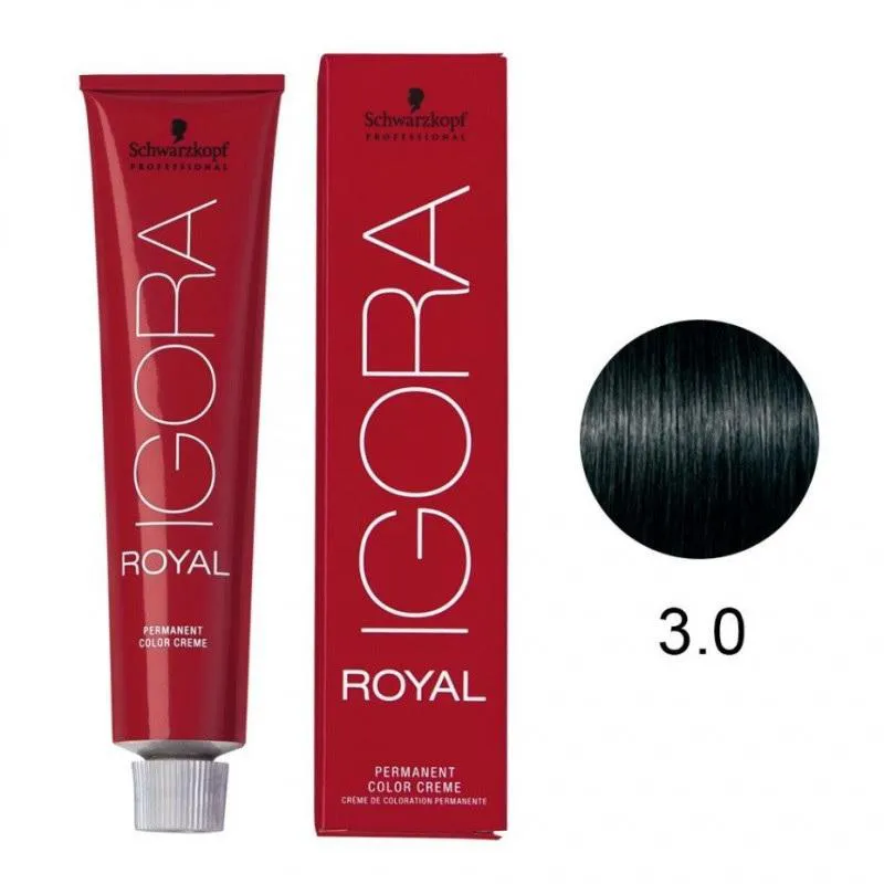 COLORAçãO SCHWARZKOPF IGORA ROYAL 60ML COR:3-0 CASTANHO ESCURO