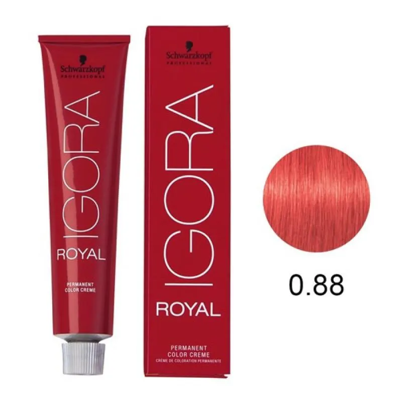 COLORAçãO SCHWARZKOPF IGORA ROYAL 60ML COR:0-88 TOM MISTURA VERMELHO