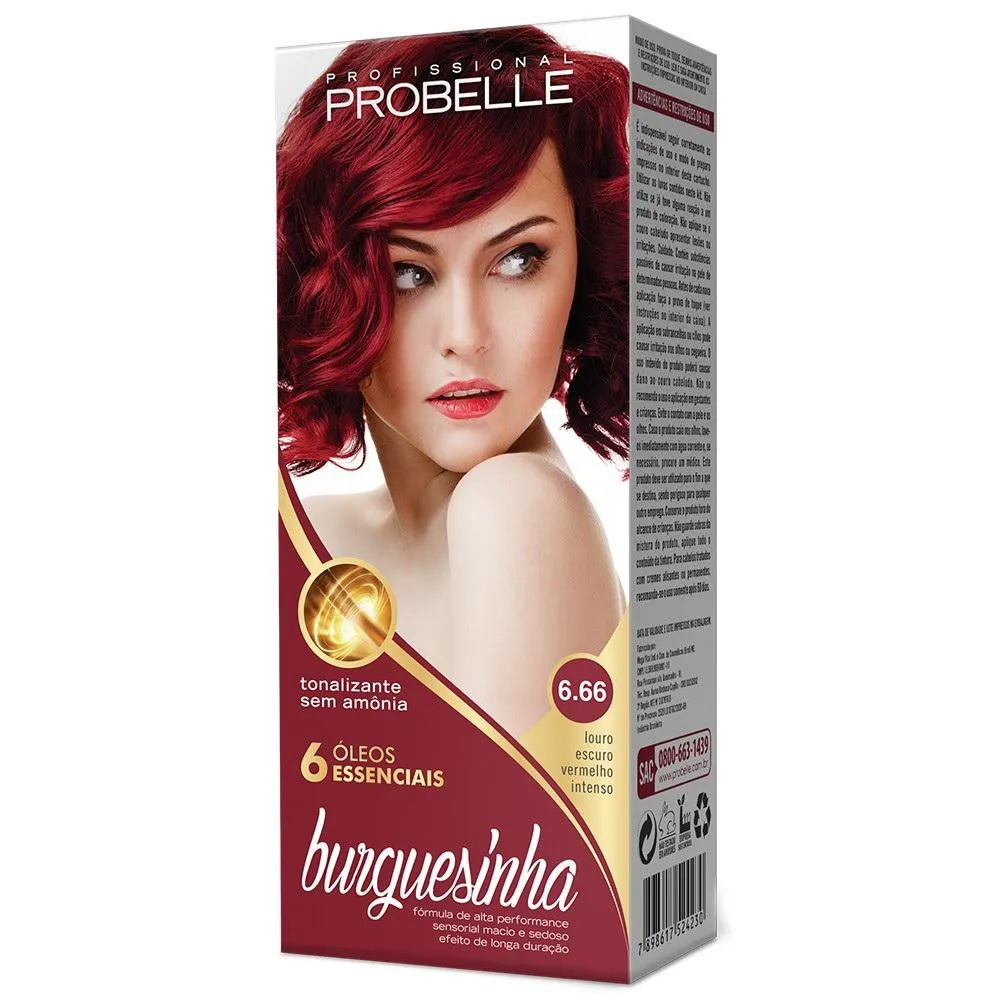 TONALIZANTE BURGUESINHA PROBELLE 50ML COR:6.66