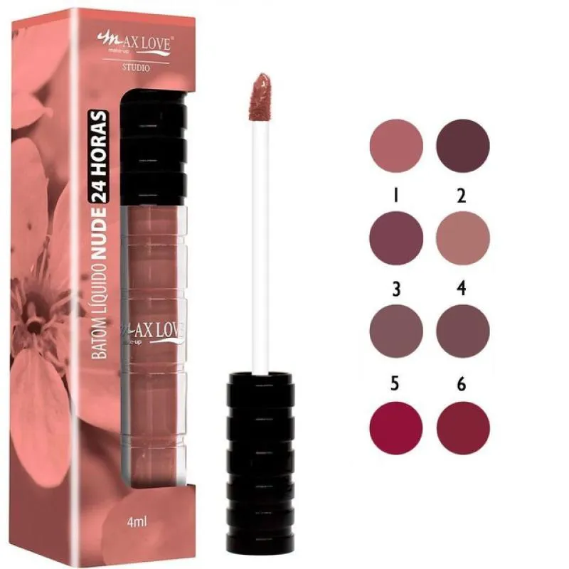 Batom Líquido 24 Horas Nude (Cores: 01 Á 06) - Max Love 6
