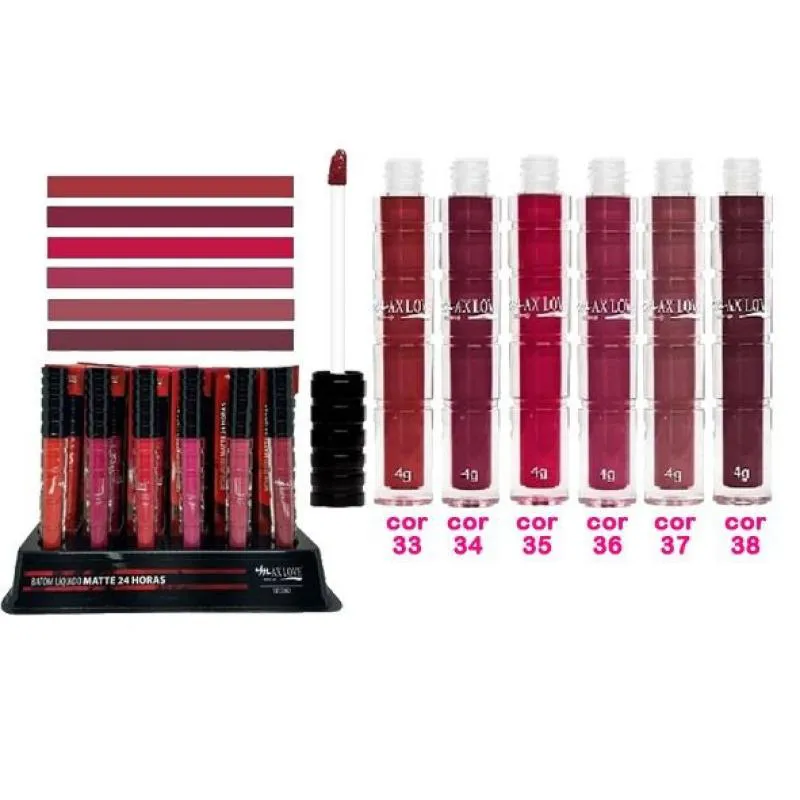 Batom Líquido 24 Horas Matte (Cores: 33 Á 38) - Max Love 038 38