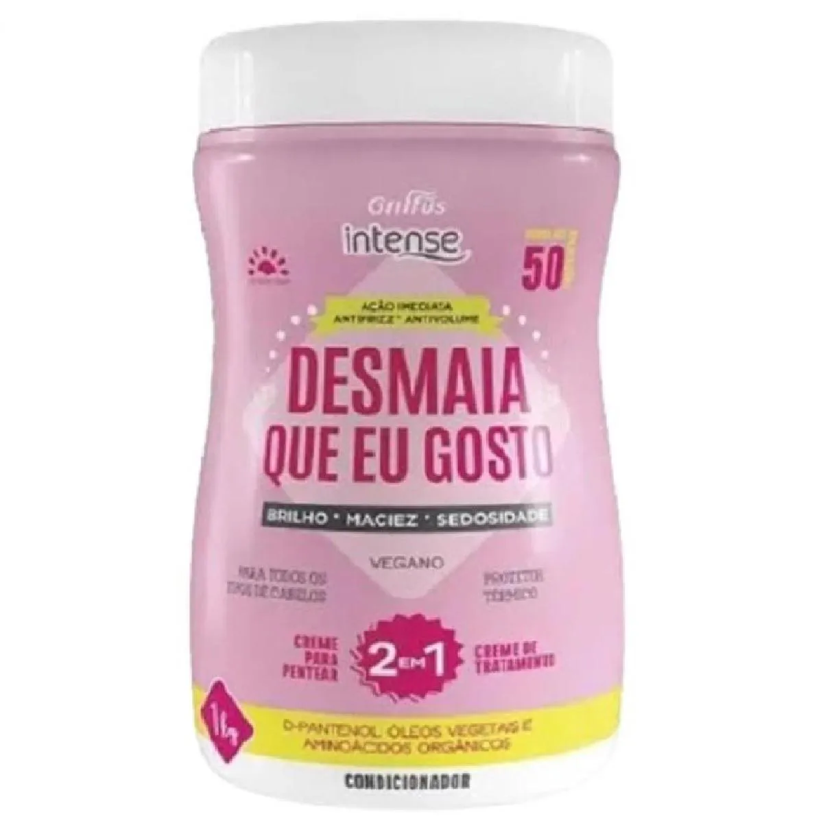 CREME PARA PENTEAR E TRATAMENTO 2 EM 1 DESMAIA QUE EU GOSTO VEGANO INTENSE GRIFFUS 1KG