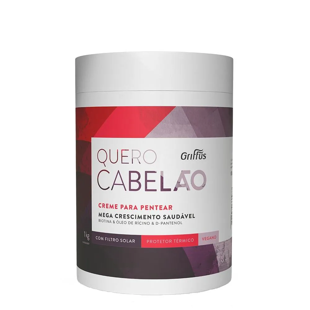 CREME PARA PENTEAR MEGA CRESCIMENTO SAUDáVEL QUERO CABELãO GRIFFUS 1KG
