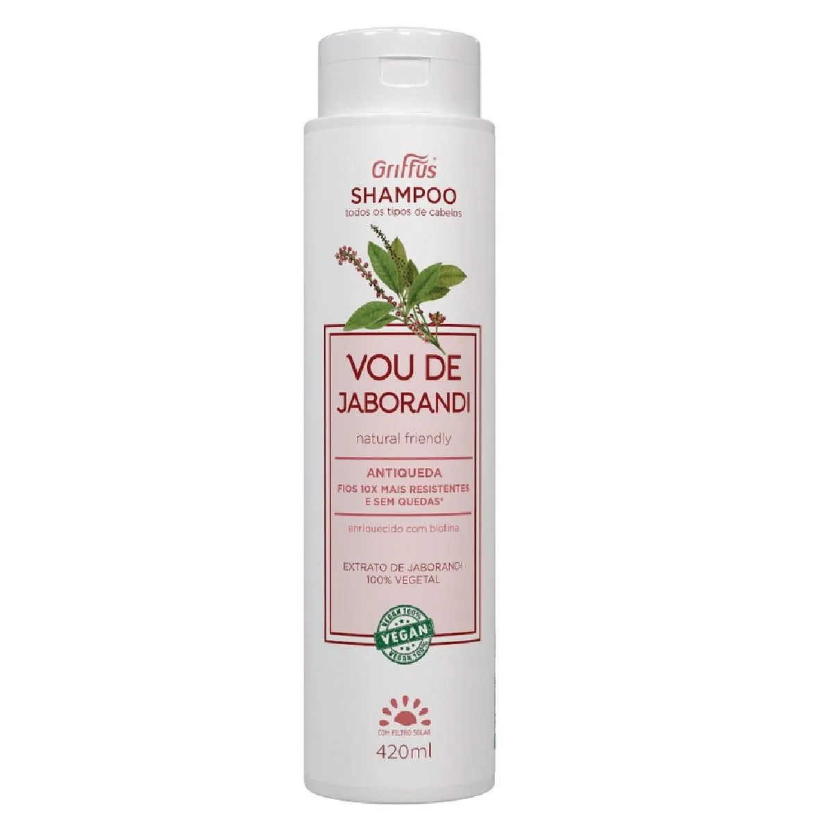 Shampoo Vegano Anticaspa Griffus Vou de Jaborandi 420ml