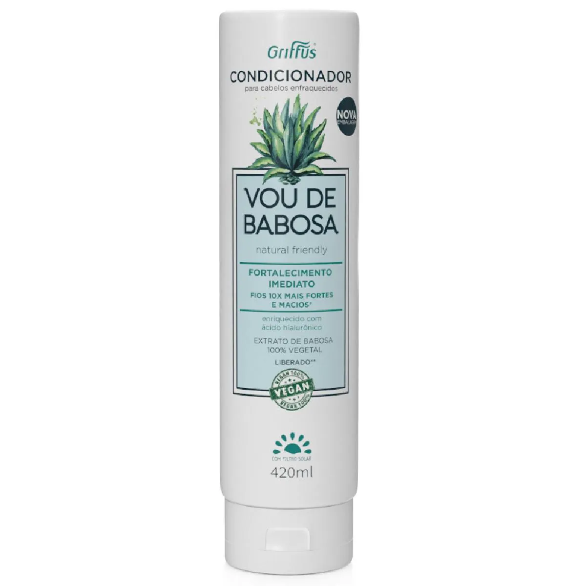 Condicionador Vegano Griffus Vou de Babosa Fortalecimento Imediato 420ml