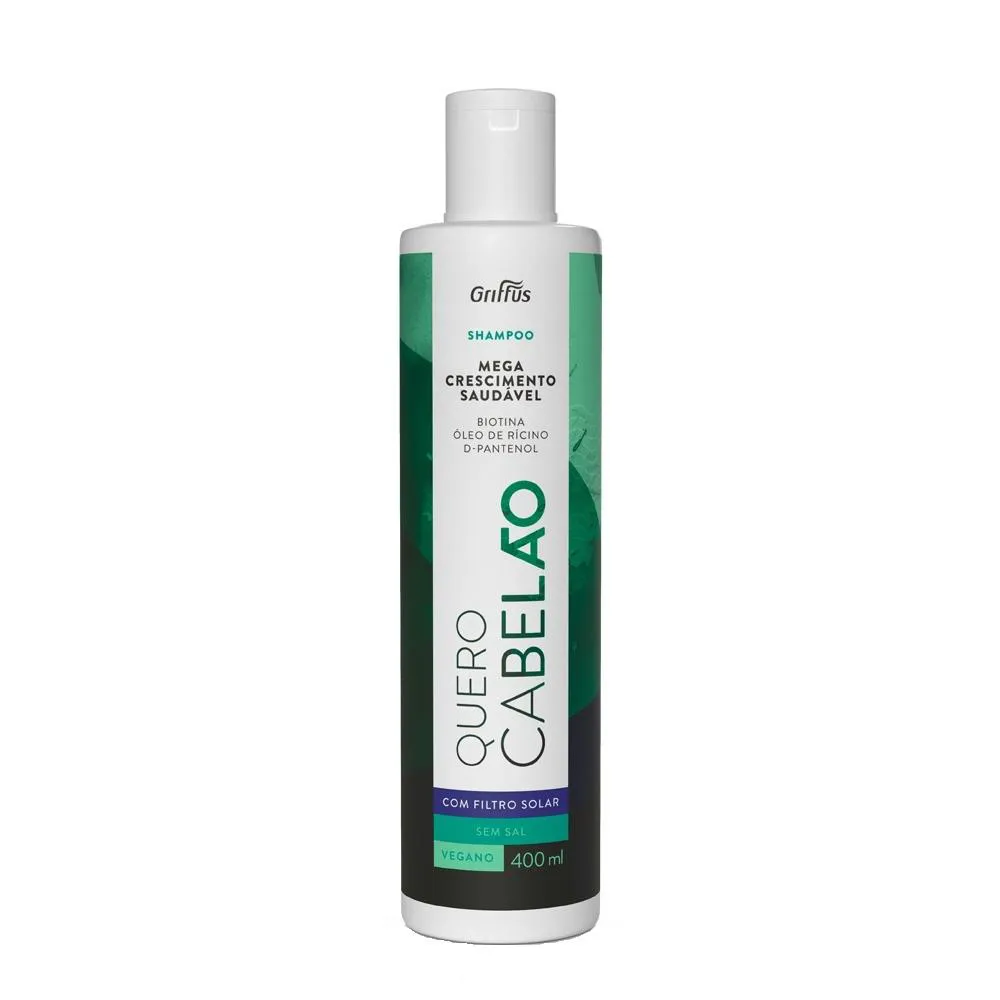 Shampoo Vegano Griffus Quero Cabelão Crescimento Fortalecimento 400ml