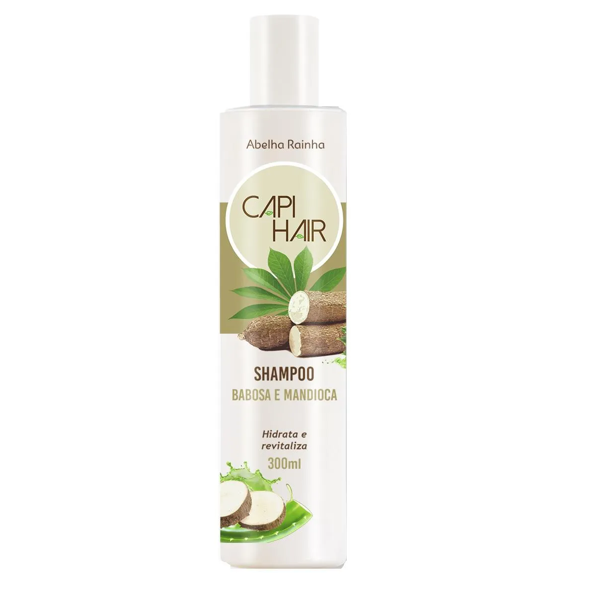 SHAMPOO HIDRATAçãO REVITALIZADORA BABOSA E MANDIOCA CAPI HAIR ABELHA RAINHA 300ML