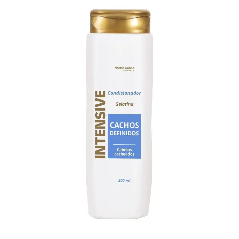 CONDICIONADOR CACHOS DEFINIDOS COM GELATINA PARA CABELOS CACHEADOS INTENSIVE ABELHA RAINHA 300ML