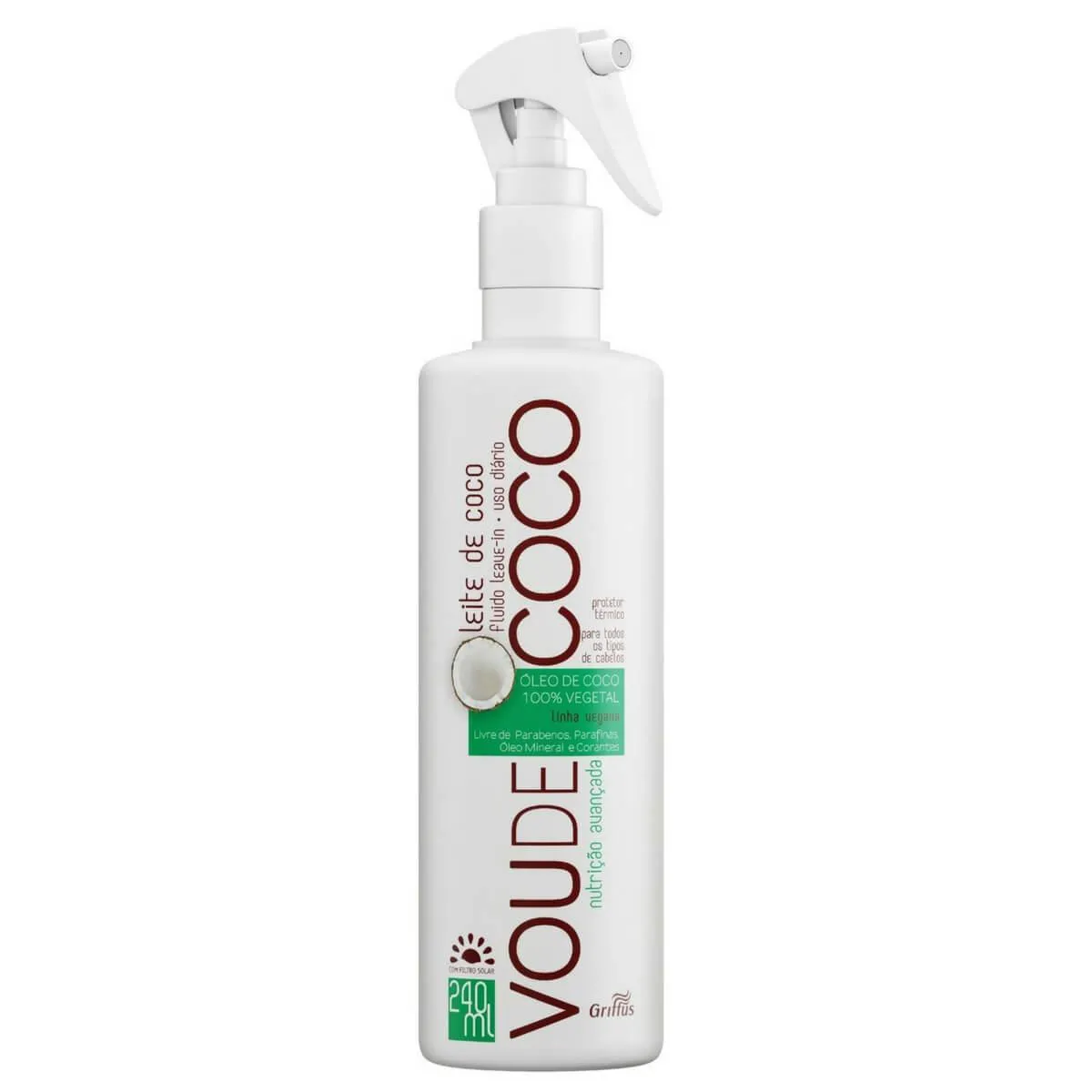 LEITE DE COCO FLUIDO LEAVE-IN LINHA VEGANA VOU DE COCO GRIFFUS 240ML