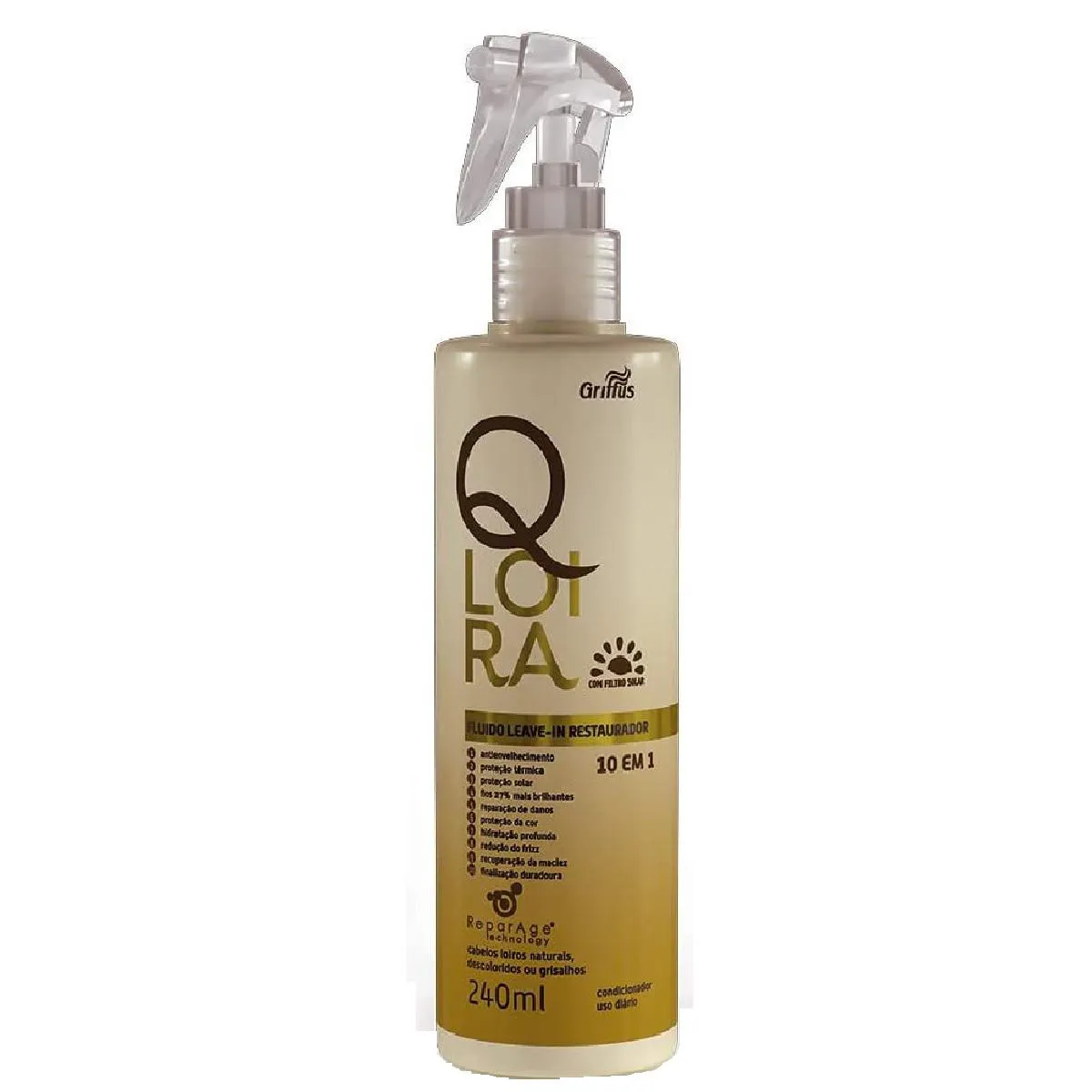FLUíDO LEAVE-IN RESTAURADOR 10 EM 1 QLOIRA GRIFFUS 240ML