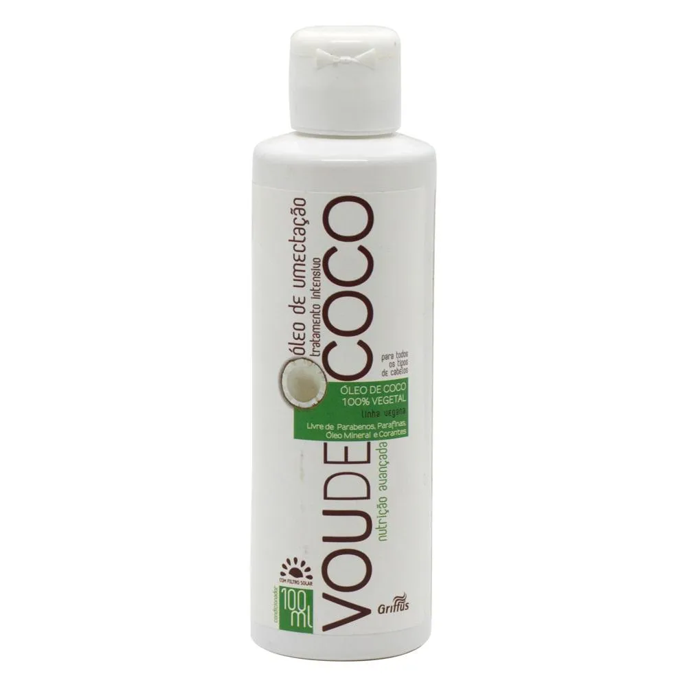 ÓLEO DE UMECTAçãO LINHA VEGANA VOU DE COCO GRIFFUS 100ML