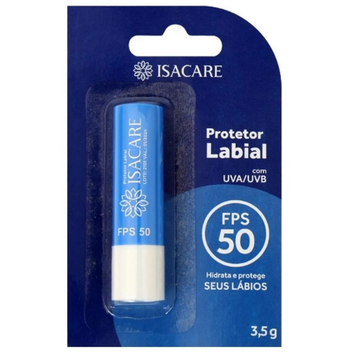 PROTETOR LABIAL FPS 50 SEM COR ISACARE 3,5G