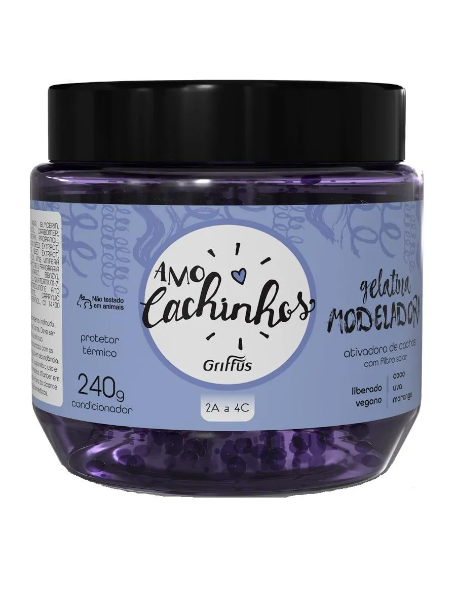 GELATINA MODELADORA ATIVADORA DE CACHOS VEGANO AMO CACHINHOS GRIFFUS 240G