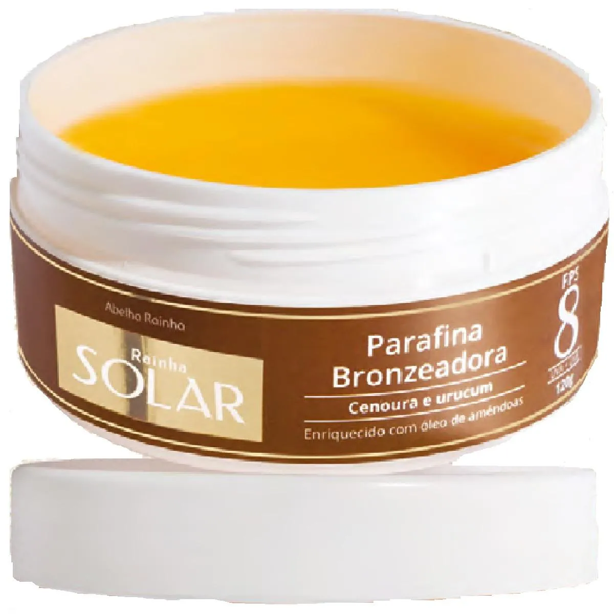 PARAFINA BRONZEADORA CENOURA E URUCUM FPS 8 RAINHA SOLAR ABELHA RAINHA 120G