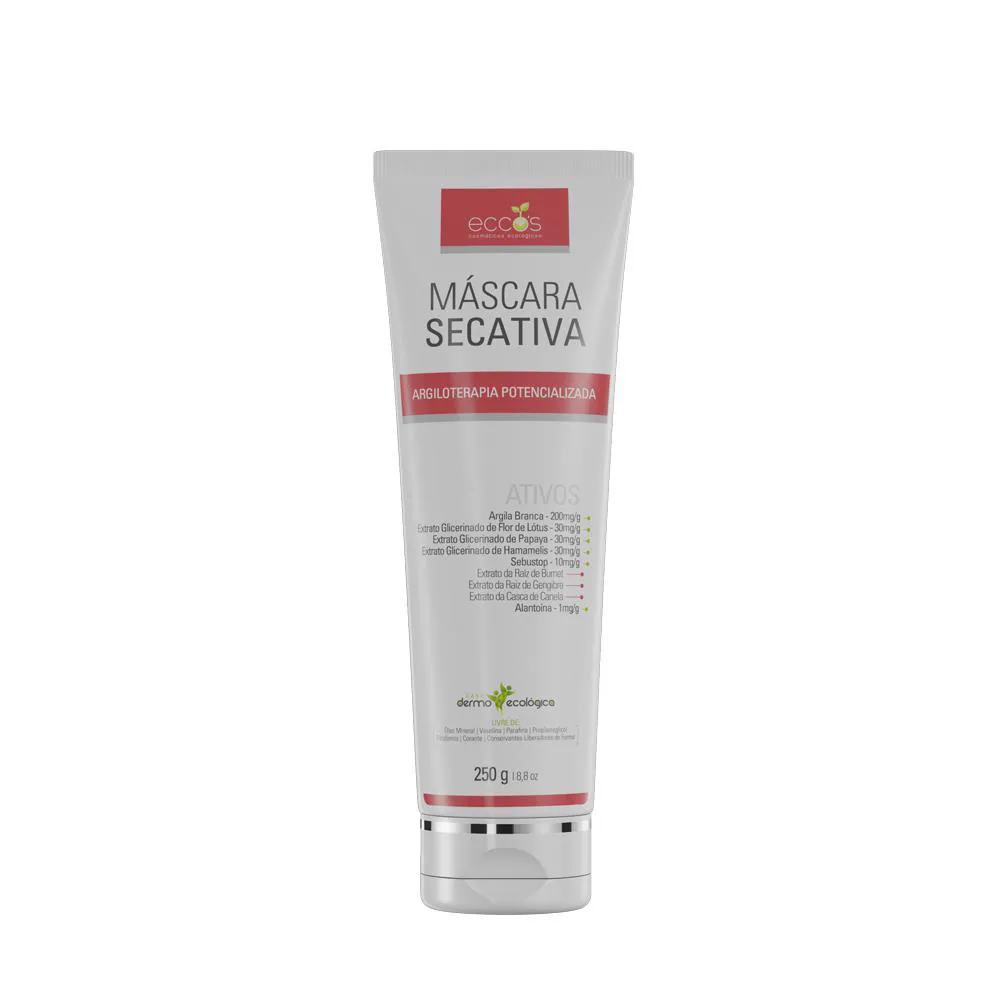 MáSCARA FACIAL SECATIVA DE ARGILA ECCOS 250G