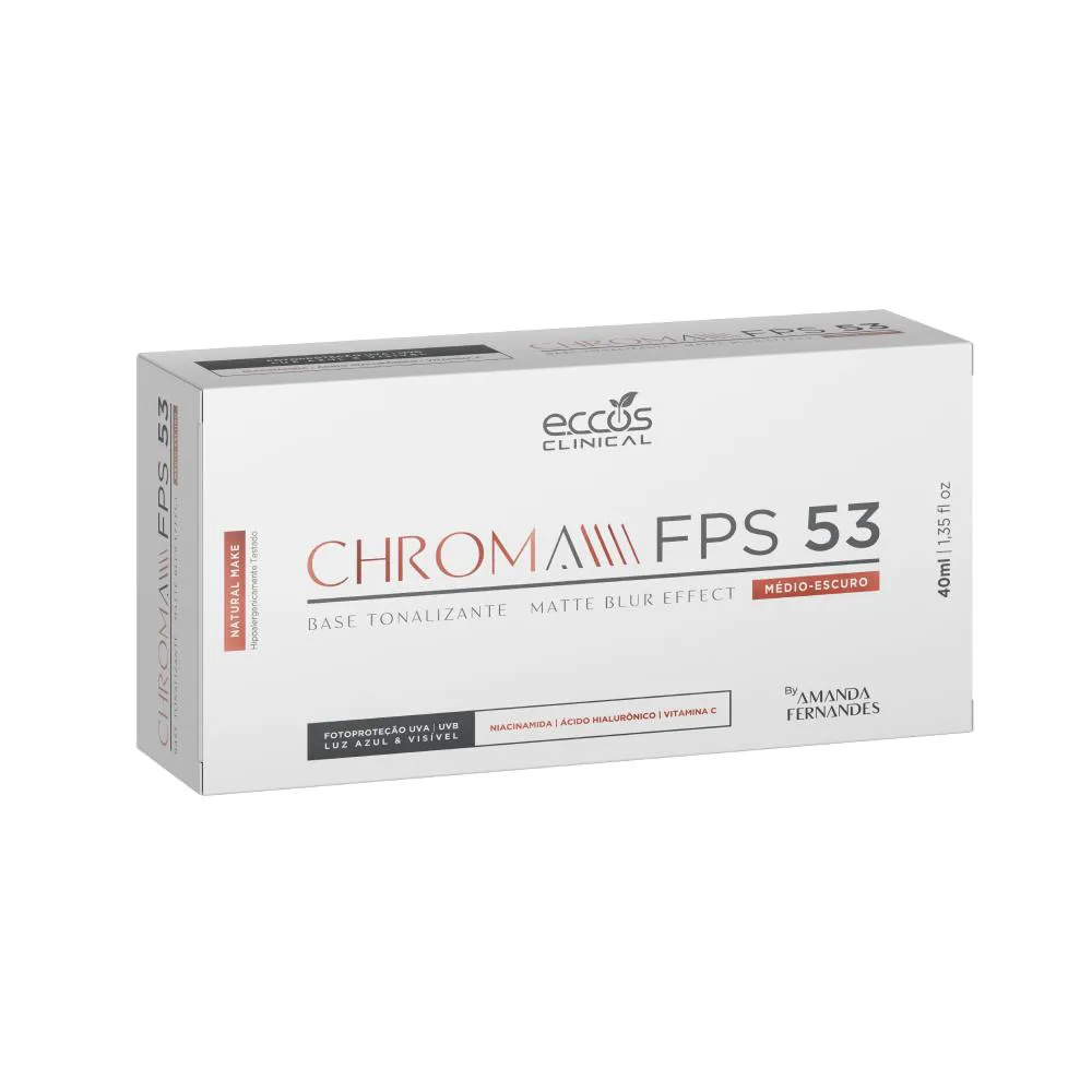 CHROMA BASE TONALIZANTE FPS 53 - MéDIO-ESCURO 40ML ECCOS
