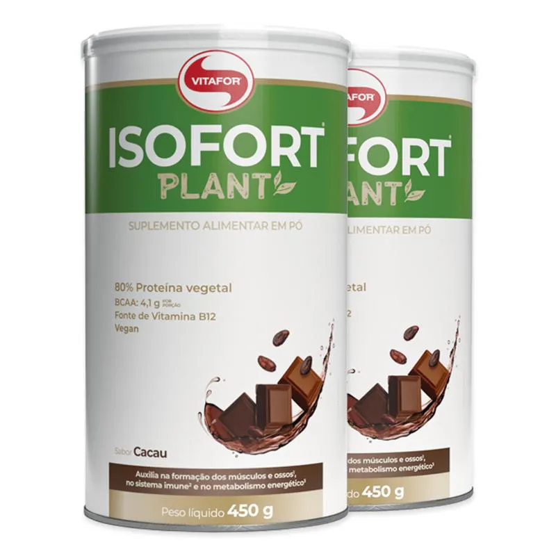 KIT 2 ISOFORT PLANT VITAFOR 450G CACAU
