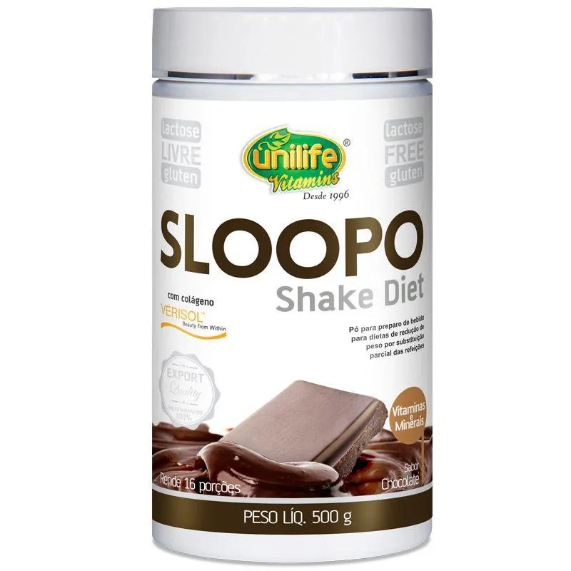 SLOOPO SHAKE DIET COM COLAGENO  400G SABOR CHOCOLATE UNILIFE