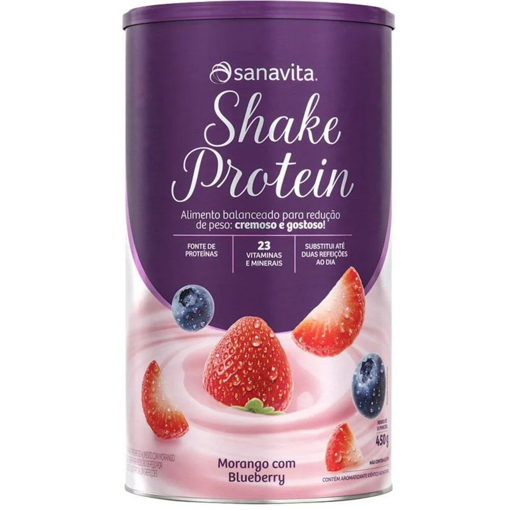 SHAKE SUBSTITUTO DE REFEIçãO SANAVITA 450G MORANGO E BLUEBERRY