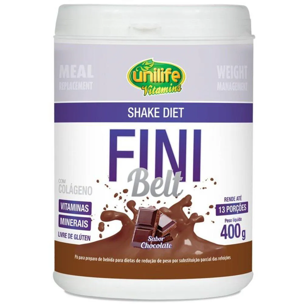 SHAKE DIET COM COLáGENO FINI BELT UNILIFE 400G CHOCOLATE