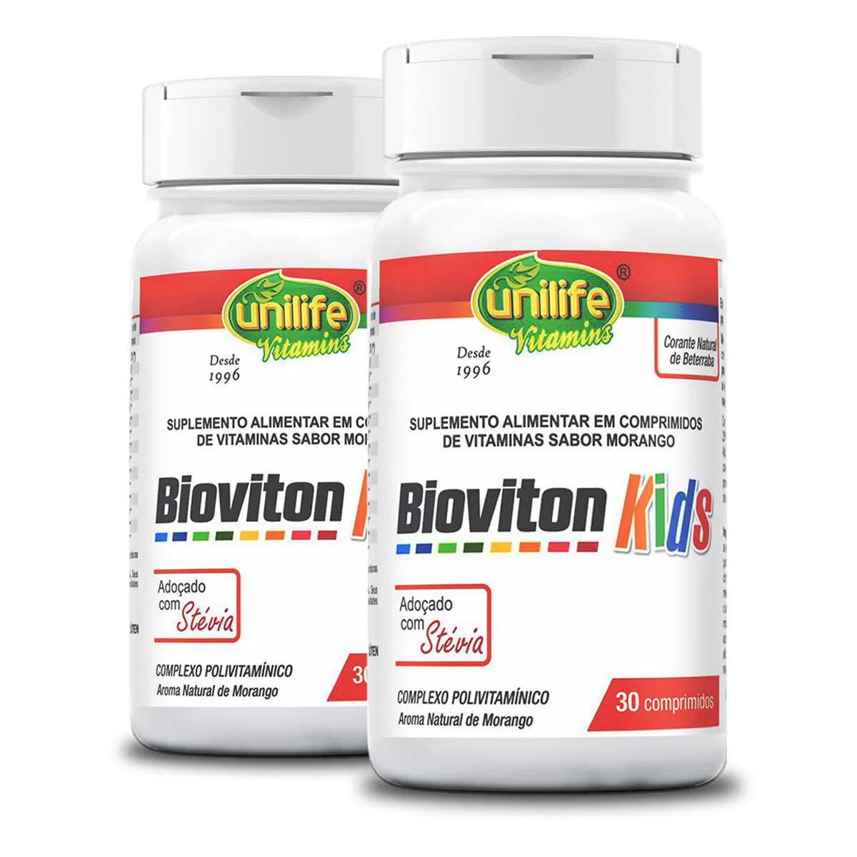 KIT 2 BIOVITON KIDS POLIVITAMINíCO UNILIFE 30 COMPRIMIDOS