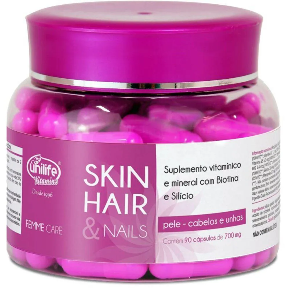 SKIN HAIR E NAILS FEMME CARE UNILIFE 90 CáPSULAS