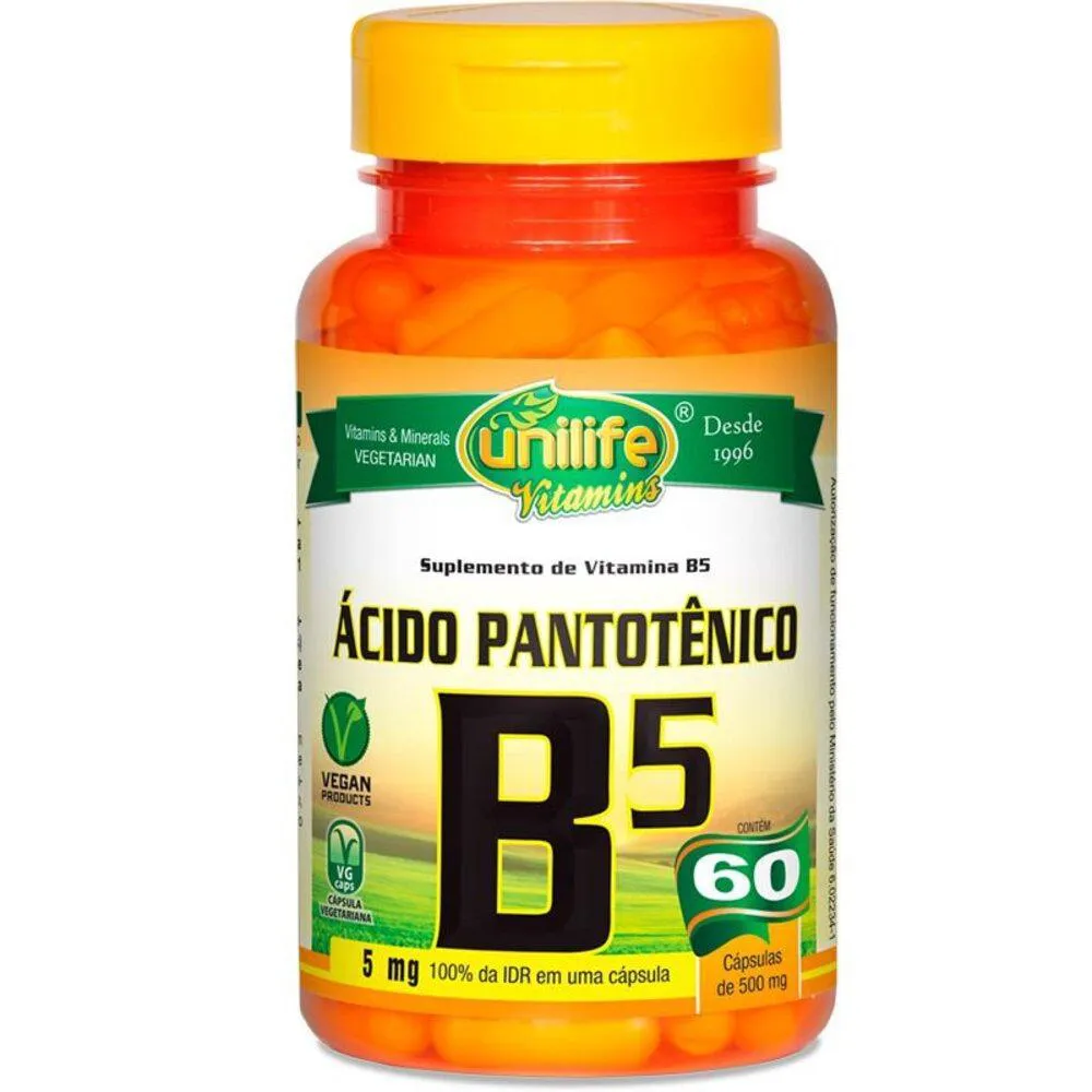 Vitamina B5 Ácido Pantotênico Unilife 60 cápsulas