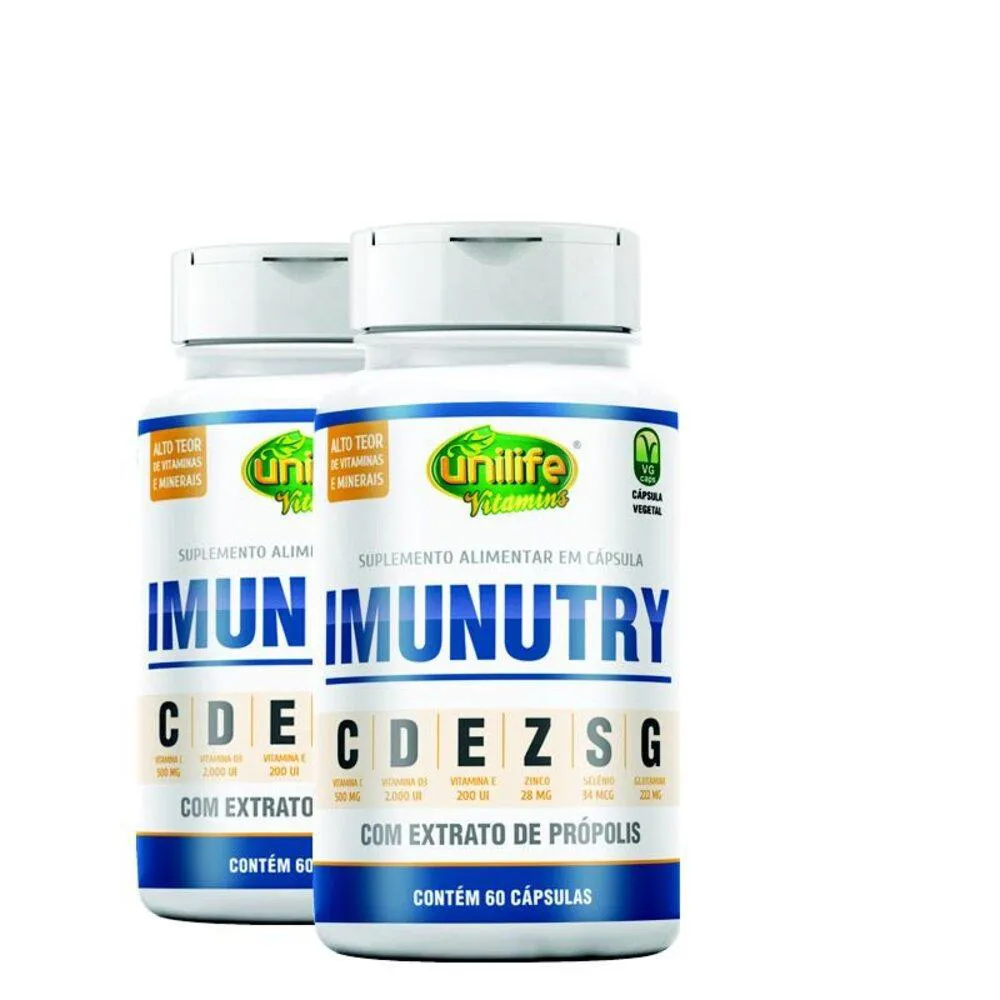 Kit Polivitamínico Imunutry Unilife 2 unidades 60 cápsulas