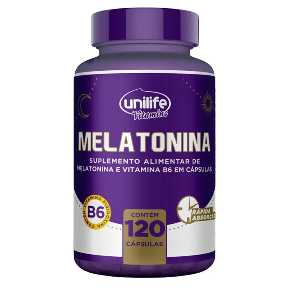 Suplemento Alimentar Melatonina+ B6 120 Cápsulas Unilife