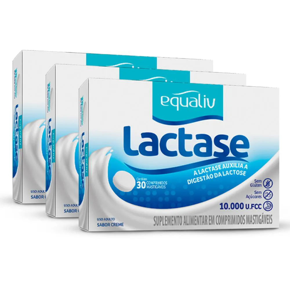 KIT 3 LACTASE EQUALIV 30 COMPRIMIDOS MASTIGáVEIS