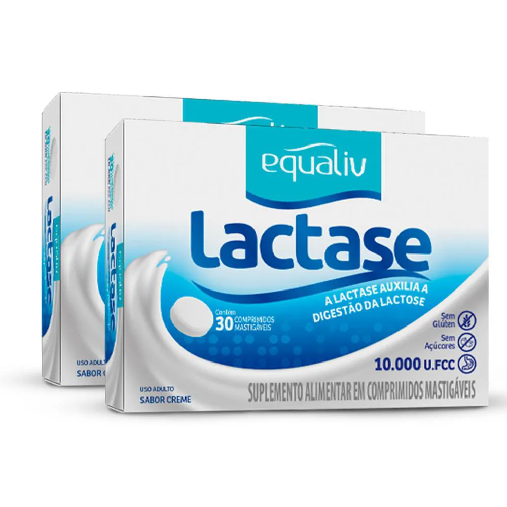 KIT 2 LACTASE EQUALIV 30 COMPRIMIDOS MASTIGáVEIS