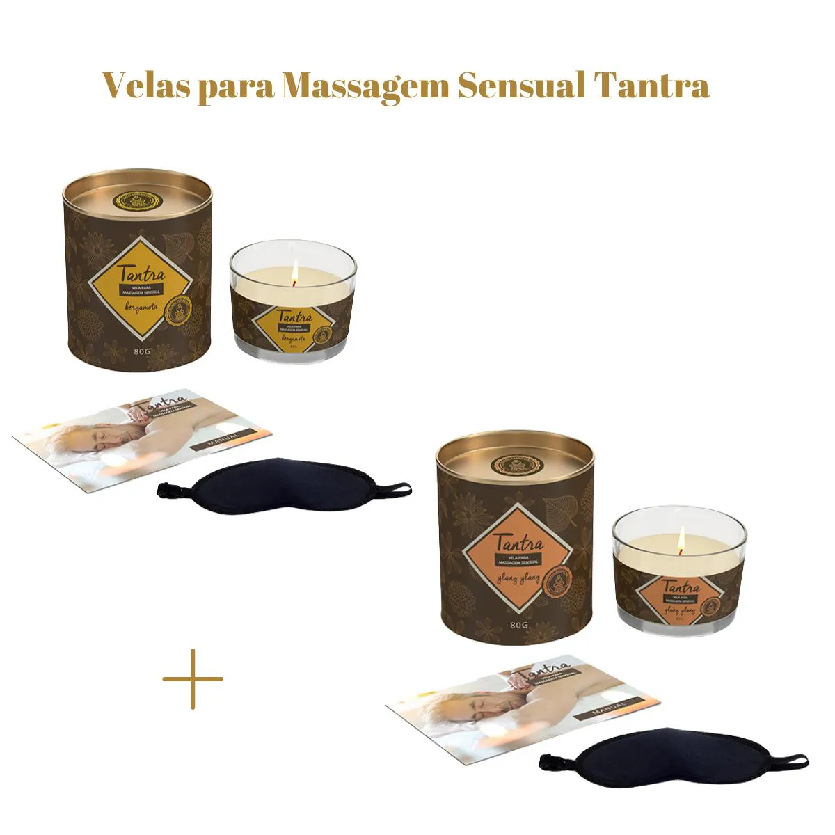 KIT VELAS PARA MASSAGEM TANTRA BERGAMOTA E TANTRA YLANG YLANG