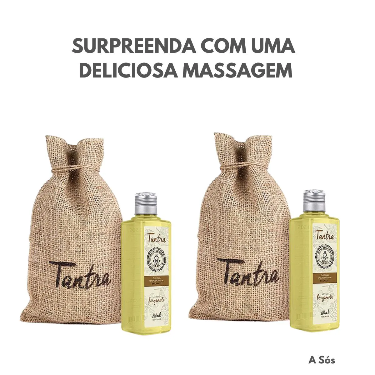 2 ÓLEO PARA MASSAGEM TANTRA BERGAMOTA 200ML