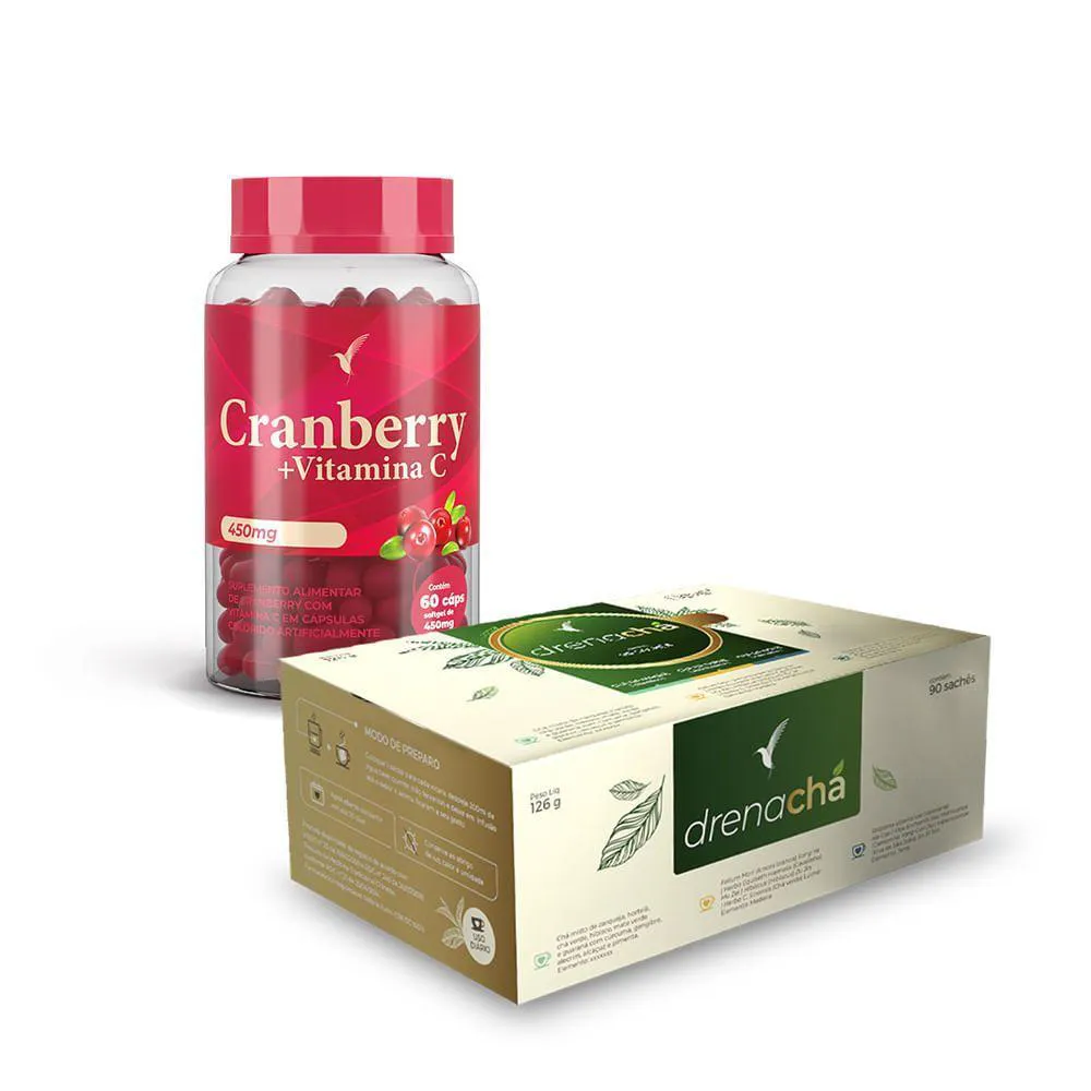 1 CRANBERRY + VITAMINA C 60 CAPS + 1 DRENACHá 90 SACHêS | Droga Raia