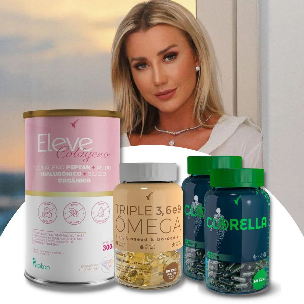 KIT ANA PAULA SIEBERT 1 COLáGENO 2 CLORELLA E 1 TRIPLE ÔMEGA