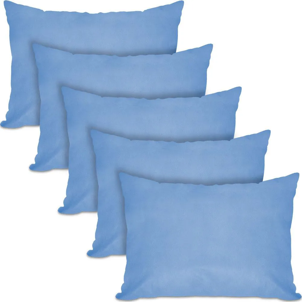 KIT 5 TRAVESSEIRO FIBRA SILICONADA TECNOLOGIA BLOQUEADOR BACTERIANO 50X70CM BF COLCHõES AZUL