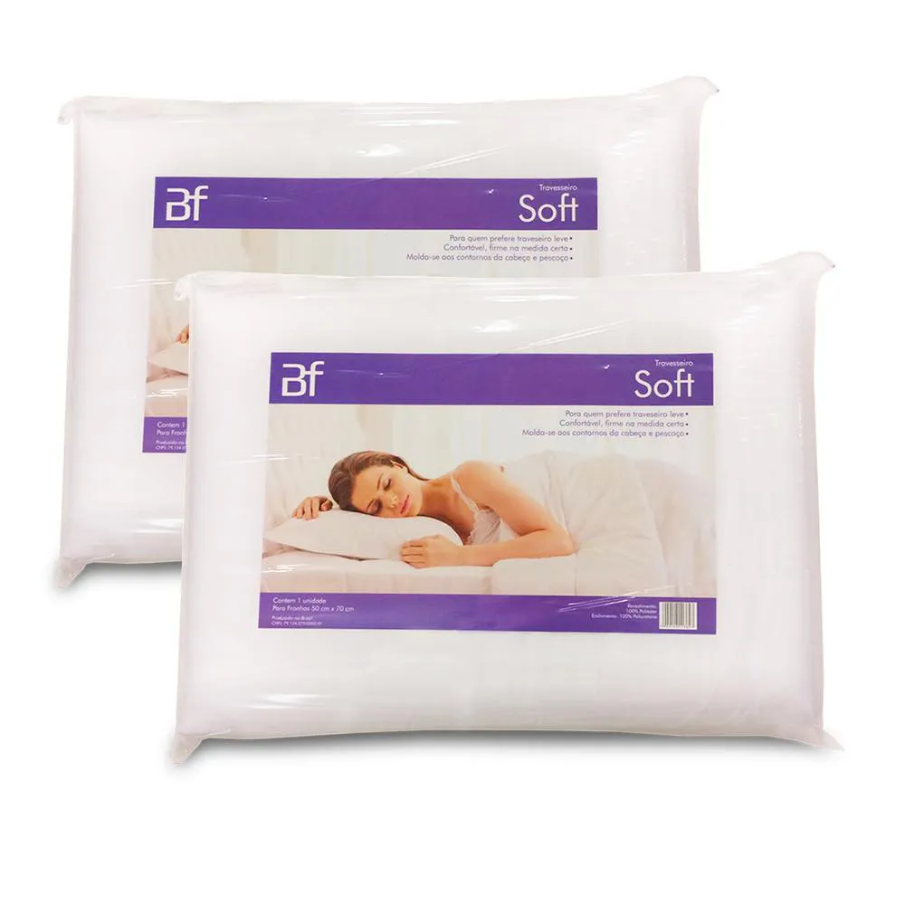 KIT 2 TRAVESSEIROS ESPUMA ORTOPéDICO FIRME ANTIALéRGICO 50X70CM BF COLCHõES BRANCO