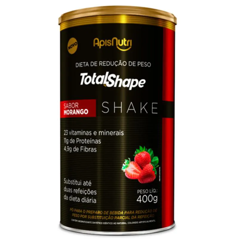 TOTAL SHAPE - SHAKE - SABOR MORANGO - 400G - APISNUTRI