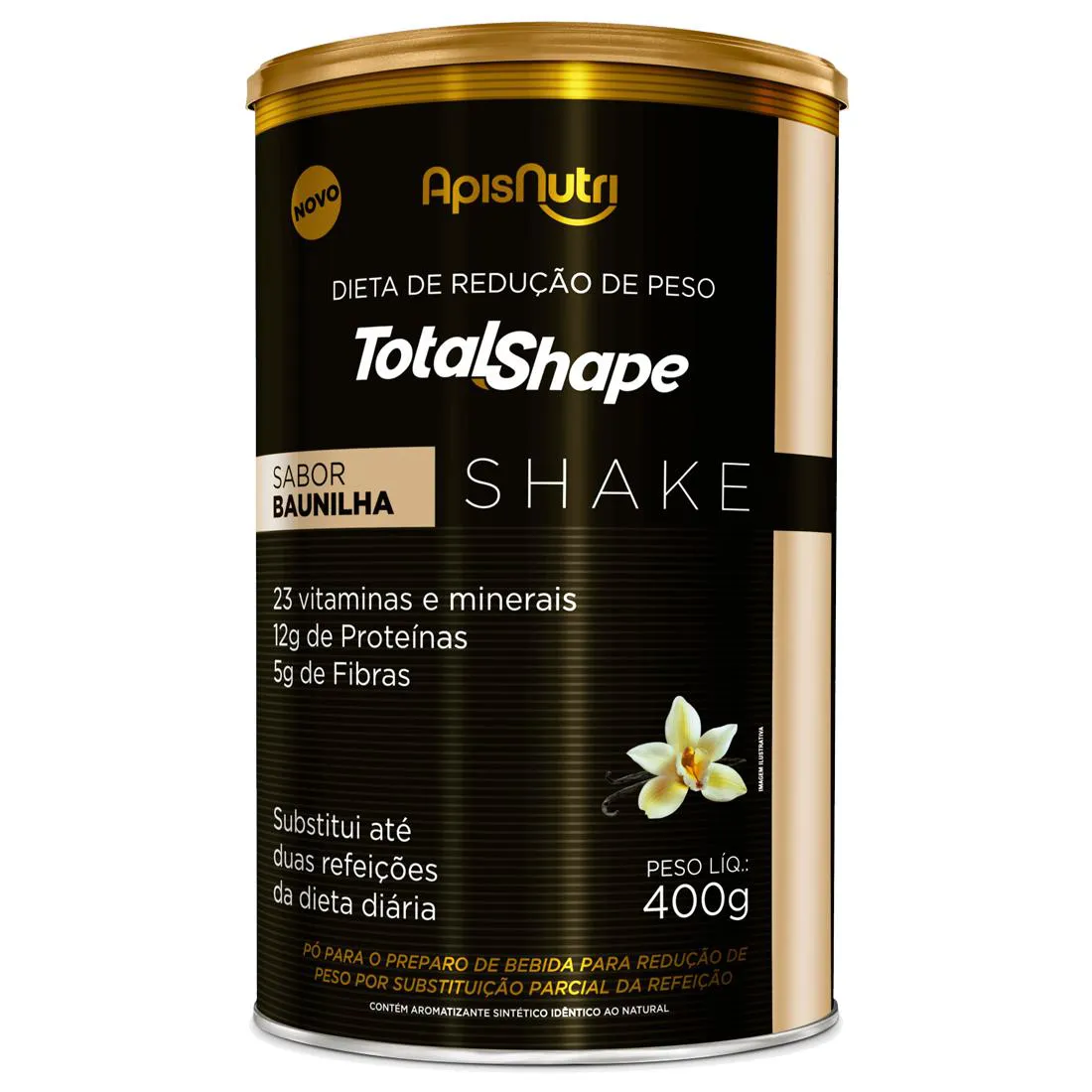 TOTAL SHAPE - SHAKE BAUNILHA - 400G- APISNUTRI