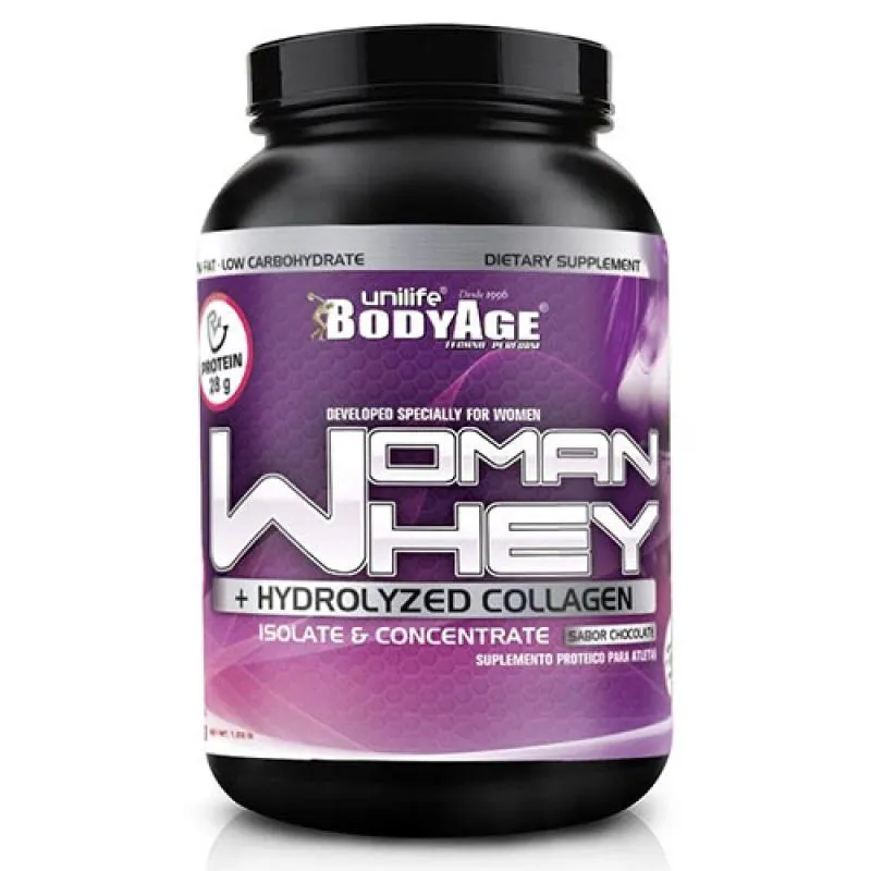 WHEY WOMAN- ISOLADO E CONCENTRADA COM COLAGENO- SABOR CHOCOLATE 900G