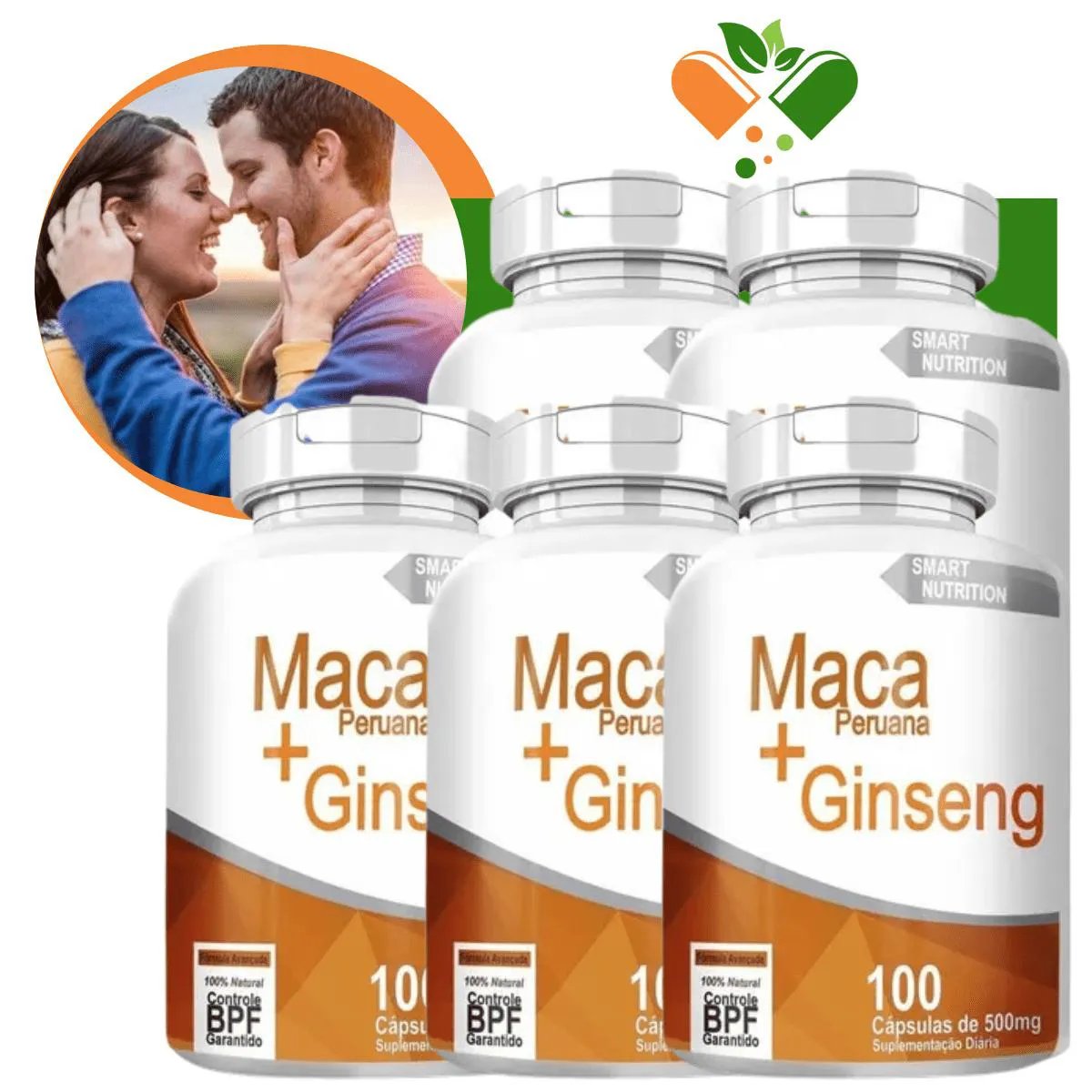 KIT COM 5 POTES MACA PERUANA C/ GINSENG 500MG 100 CáPSULAS | Drogasil